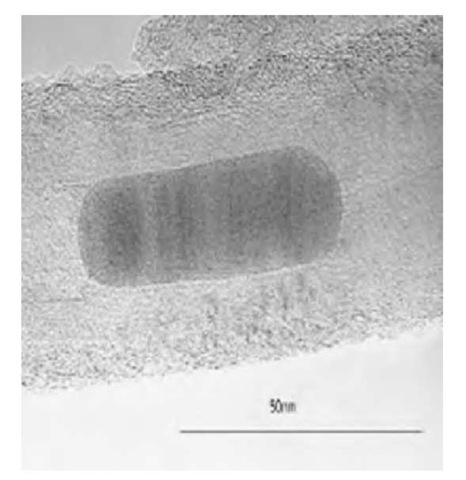 High-resolution transmission electron microscopy of MWNTs with Encapsulated Co.