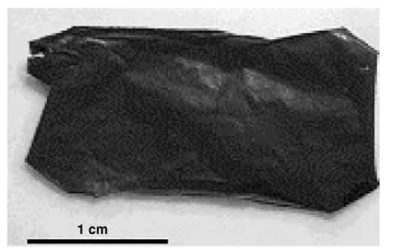 Optical photograph of the free-standing LBL films made from multiwalled carbon nanotubes.