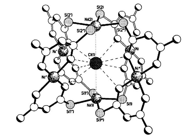 Structure of the nickel cage 11 showing the central chloride 