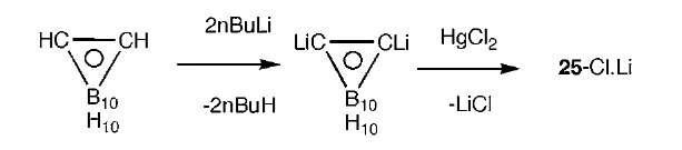 Scheme 6 Synthesis of [12]mercuracarborand-4 25. 