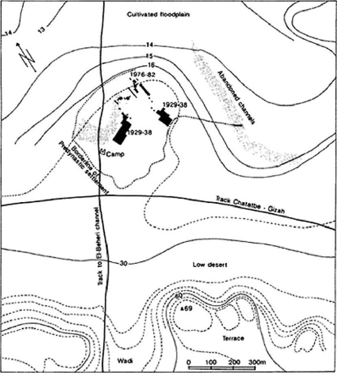 Plan of the Neolithic site of Merimde 