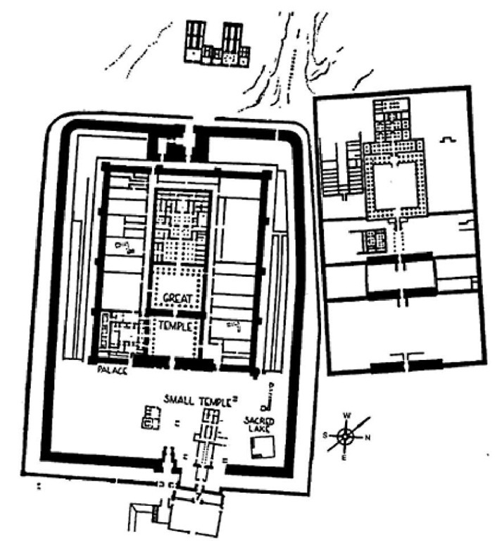 The monuments at Medinet Habu, overall plan. 