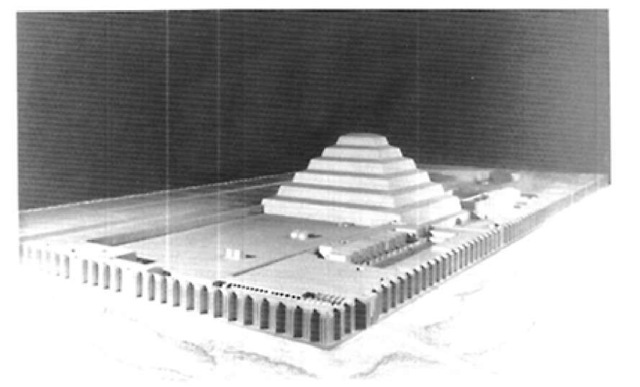 Model of Zoser's Step Pyramid complex at Saqqara 
