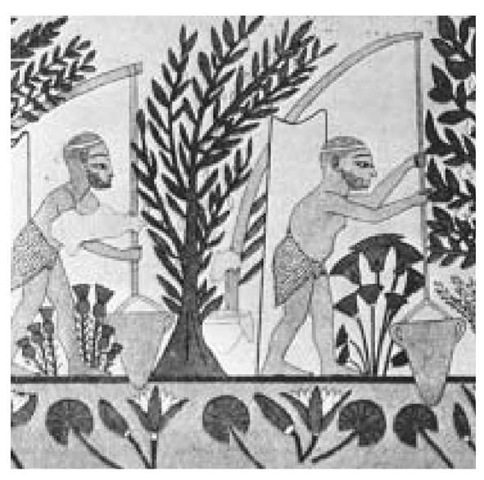 Frieze depicting ancient Egyptians (circa 2000 b.c.) using water for irrigation.