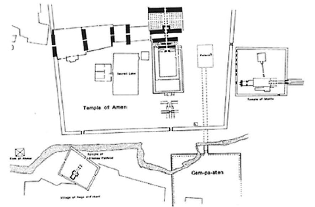 Location of Akhenaten's Gm-p3-itn temple at East Karnak 