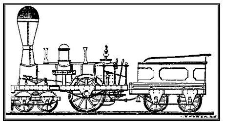 The locomotive Sandusky was introduced by Thomas Rogers in 1837. The engine's innovative driving wheels became standard equipment on most American locomotives.