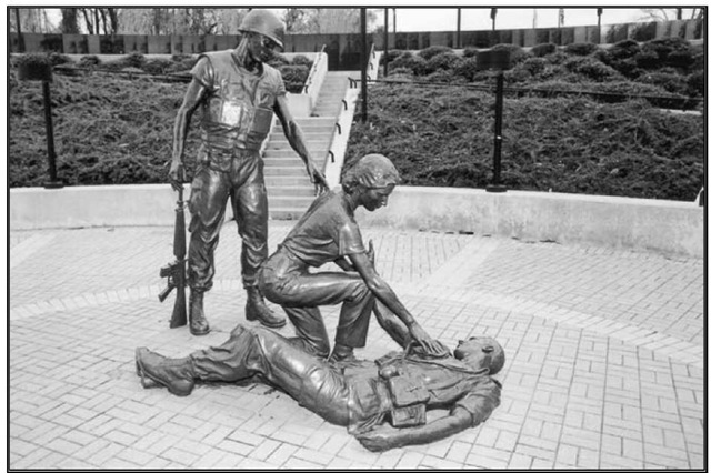 This sculpture by Thomas Jay Warren, at the New Jersey Vietnam Veterans' Memorial in Holmdel, pays tribute to those who served in the Vietnam War. 