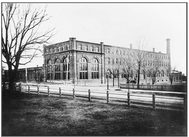Exterior of Building 5, Thomas A. Edison's main laboratory building in West Orange, c. 1887-1888. 