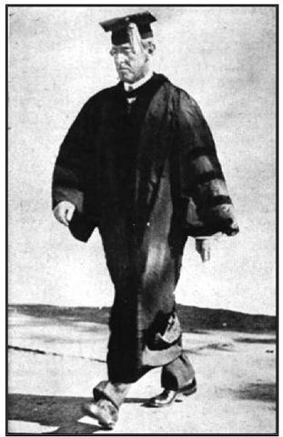 Woodrow Wilson dressed for graduation ceremonies while president of Princeton University. 