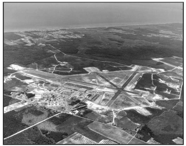 Aerial view of Cape May County Airport, Wildwood, 1945. 
