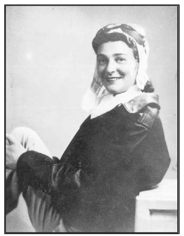 Bernice "Bee'' Falk Haydu, wearing open-cockpit aircraft gear, during WASP training, 1944. 