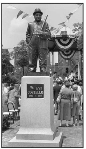 Bronze statue of Lou Costello, Paterson. 