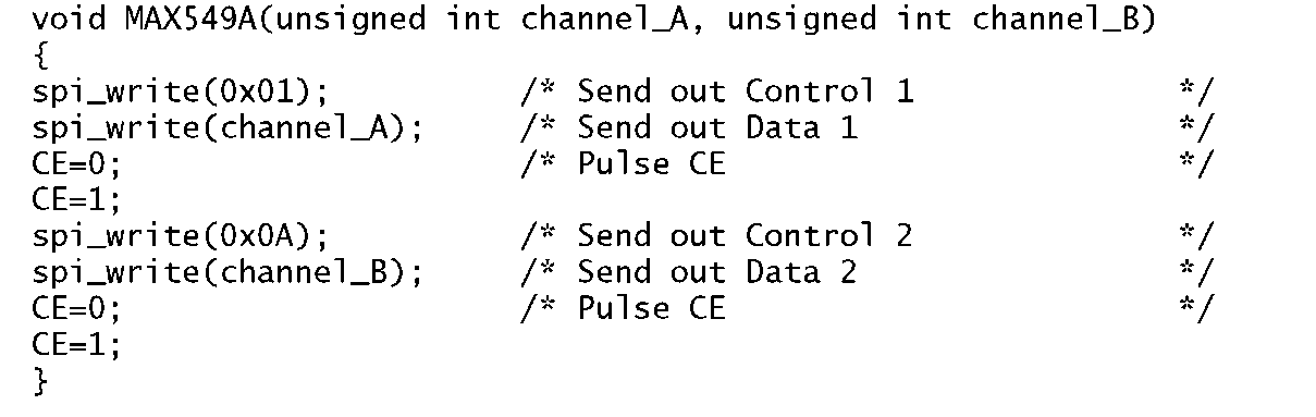Program 12.5 Interfacing to the MAX549A in C.