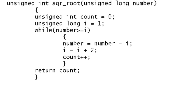 Program 9.2 Coding the square root function.