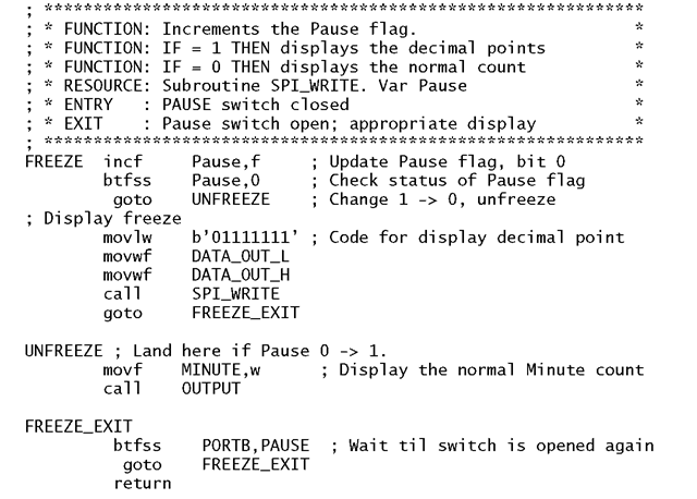 Program 16.1 The timebase software.