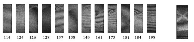 Bright linear band pattern observed in tensile experiments on a non-notched specimen 