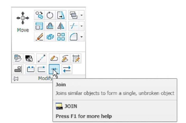 The Join tool icon from the Home/Modify panel 