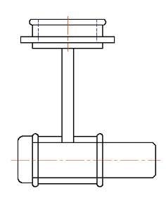 The spindle in place in the original drawing 