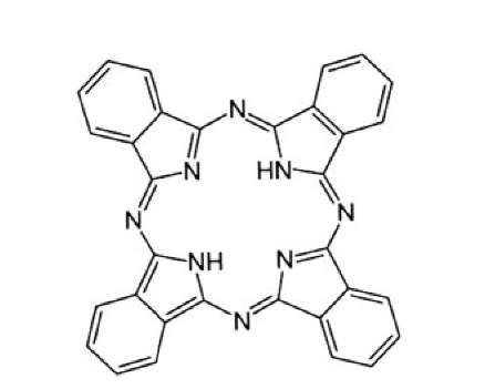 Example of a conjugated organic molecule (phthalocyanine) used for organic photovoltaic devices. 
