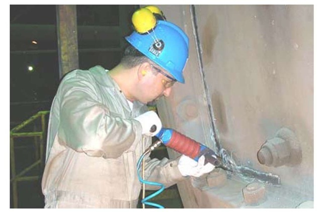 Application of UP for rehabilitation of welded elements of a large grinding mill