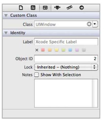 Inspector pane with Identity tab selected