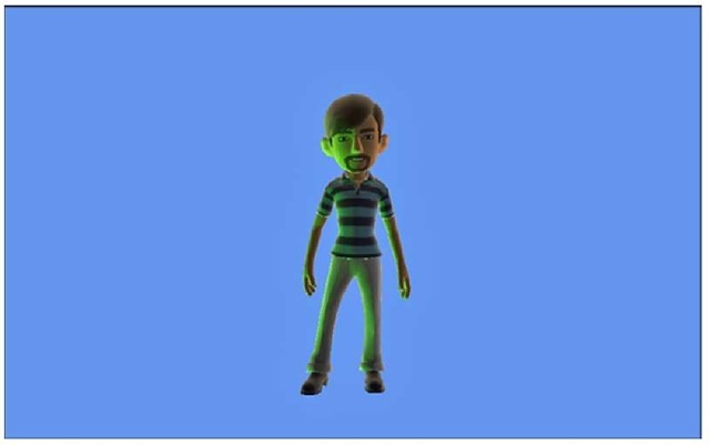 Avatar with modified lighting 