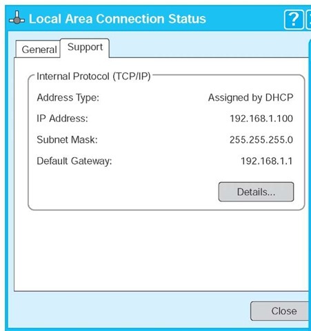 TCP/IP configuration information 