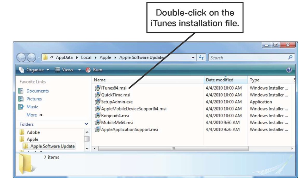 Apple Software Update manual install folder (Windows PC) 