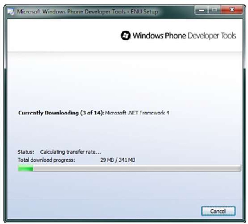 Windows Phone Developer Tools installer 