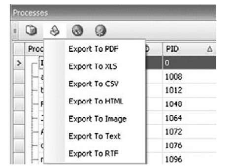 Selecting to Export Data in Responder User Interface 