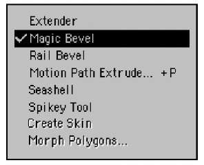 Choose the Magic Bevel tool from the Multiply tab's Extend category. 