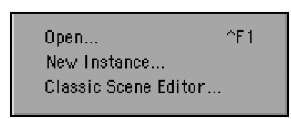 The Scene Editor menu gives you access to both the classic LightWave Scene Editor and the newer version.