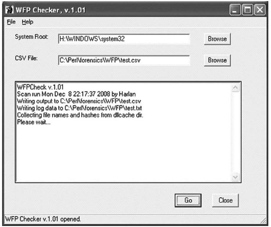 WFPCheck Being Run against a Mounted Image File