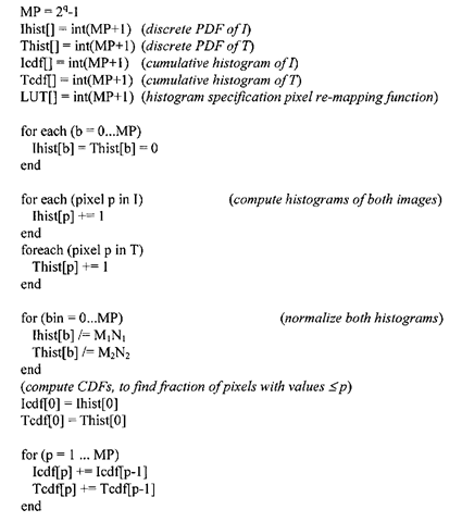 Algorithm 3-5: Histogram Specification 