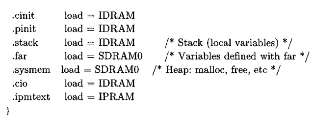 Listing 3-2: C6701 EVM linker command file. 