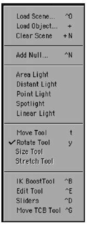Display Load Scene and other valuable commands in this contextual menu by Ctrl+Shift+ clicking in the Layout window.