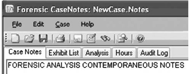 QCCIS Forensic CaseNotes tabs 