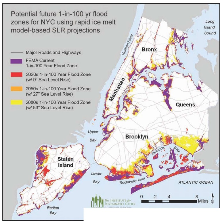 Sea level rise projections. 