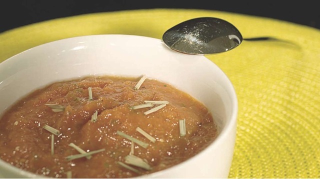 Gazpacho is a hearty soup served cold and is especially delicious on a hot day