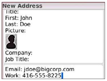 Enter information into Contacts.
