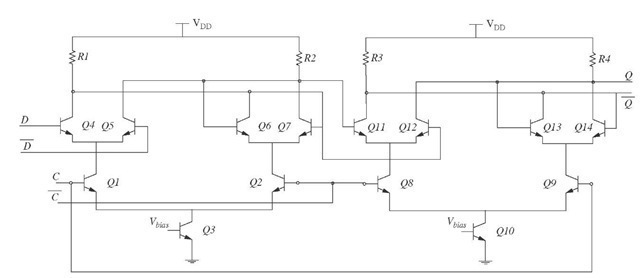 D flip-flop circuit schematic 