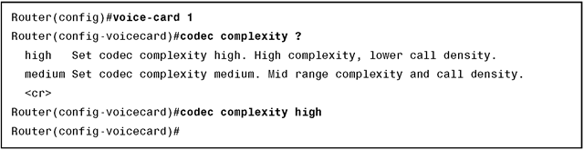 Configuring Codec Complexity on C549 DSPs 