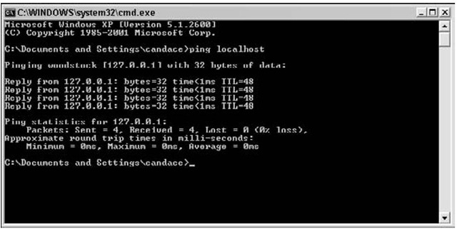 The ping command tests your network configuration. 