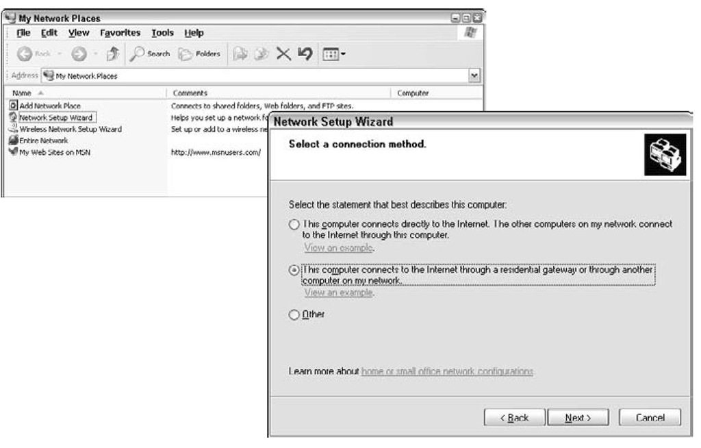 Start configuring a home office TCP/ IP client on Microsoft Windows XP. 