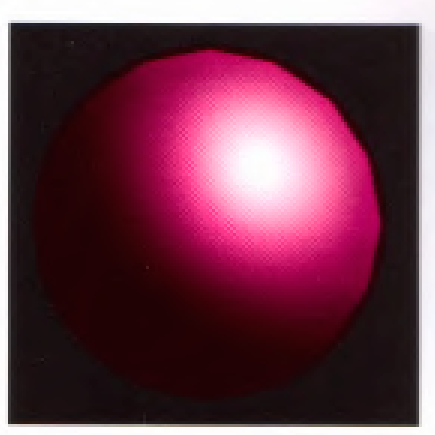 A lighted sphere drawn using color index mode.