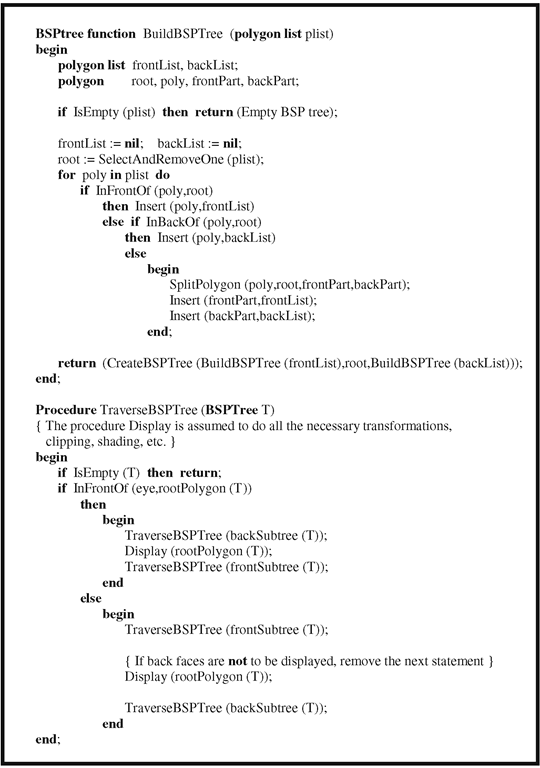 The BSP tree algorithm.