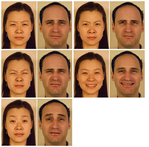 Results of the enhanced expression mapping. The expressions of the female subject are mapped to the male subject.