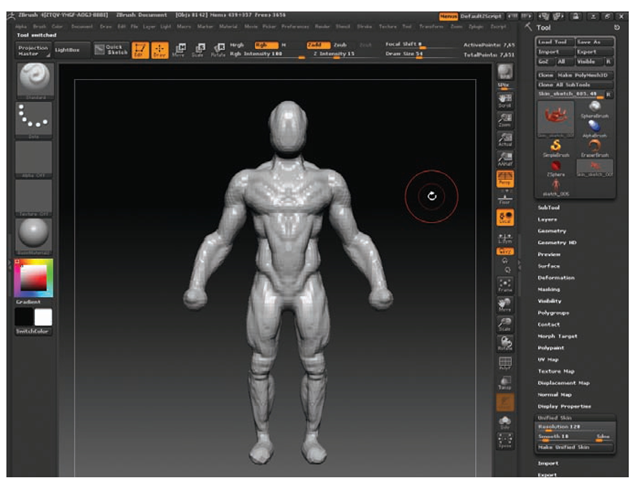 Press the A key to preview your unified skin mesh as you work.