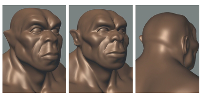 Sculpt the Nose and Mouth. Use the Smooth, Contrast, and Pinch Tools to Refine the Head and Face. Don't Forget to Work on the Back of the Head. 