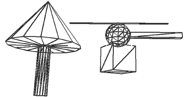 Tesselation of the helicopter scene in Fig. 5.3 